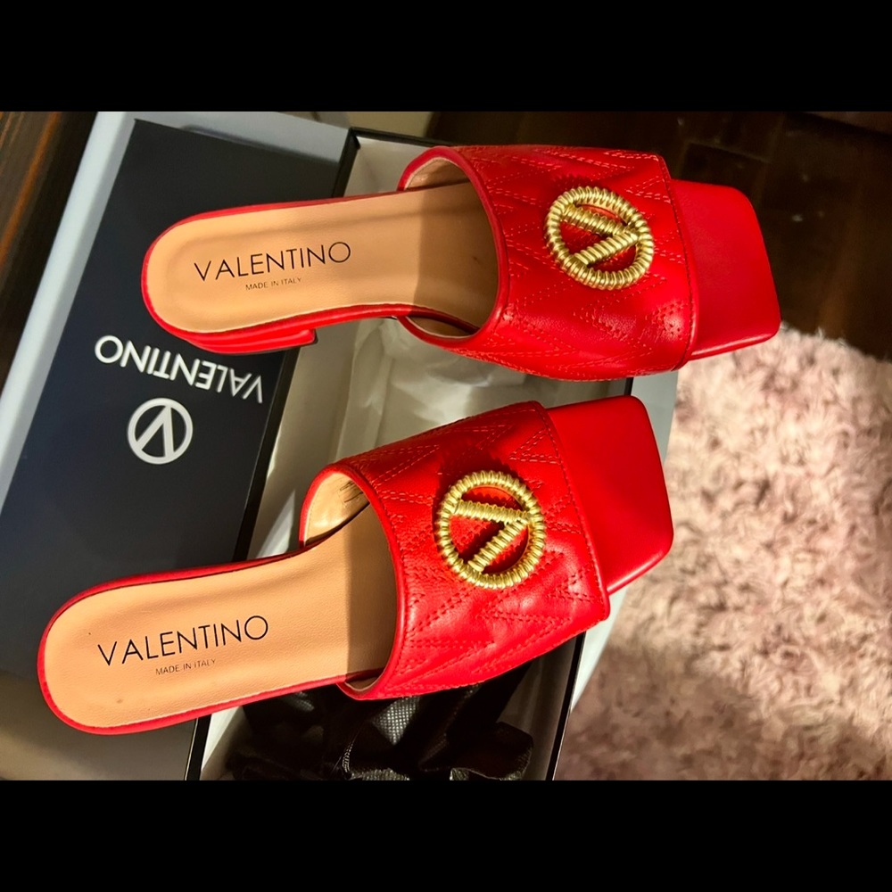 Fairly new Valentino  leather sandals with cushion insole for comfort